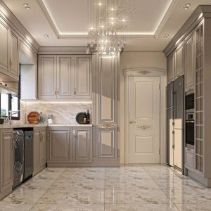 Customized Antique Solid Wood Kitchen Cabinets With Lacquer Finish