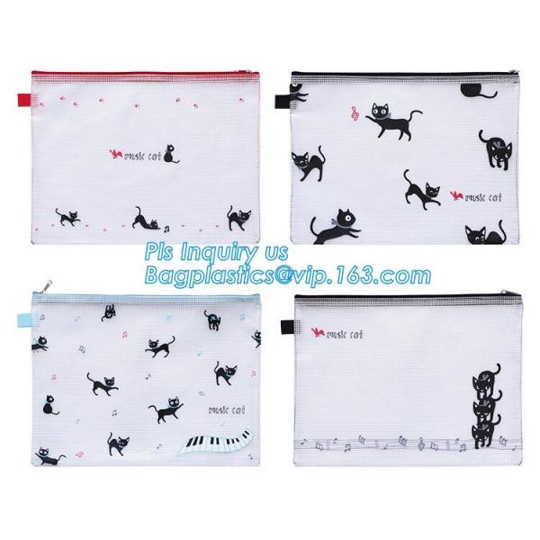 Buy a4 mesh zipper document bag a5 plastic folder for office, Promotional Hot PVC mesh File And Document Bag With Zip Lock at wholesale prices