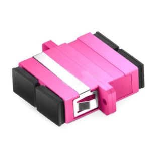 10G Duplex OM4 Plastic Fiber Optic Adapter Multimode With Flange