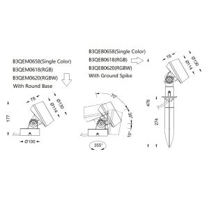DMX512 6x3W Mono RGB RGBW LED Architectural Spot Light