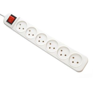 Grounding Standard Power Strip with 6 Way Extension Socket and Universal Power