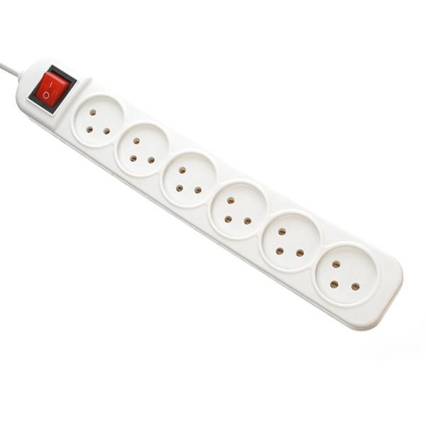 Grounding Standard Power Strip with 6 Way Extension Socket and Universal Power