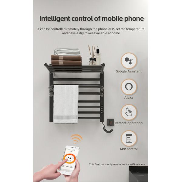 Electric Heated Space Aluminum Bathroom Towel Warmer and Drying Rack for Modern Design