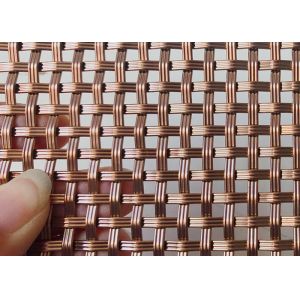 3.75mm SS316L Rose Gold Decorative Woven Wire Mesh Wall Cladding