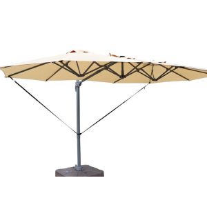 China Patio Double Sided 4.5x2.65m Outdoor Sun Parasol With Steel Pole on sale