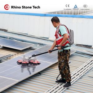 Quality Carbon Fiber Rod Solar Panel System Cleaning Brushes Double Disc Powered Brush Systems for sale