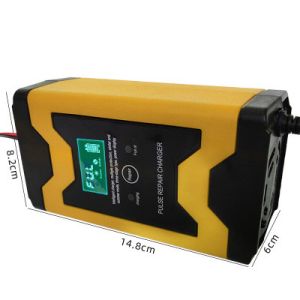 110V 220V 12V6A Motorcycle Car Battery Charger Wet Dry Lead Acid LCD