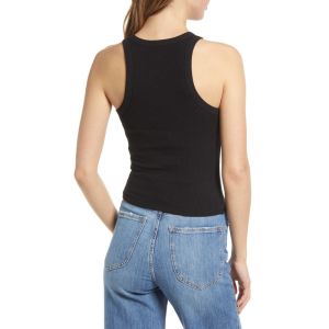 Customized Cotton Black Crewneck Gym Short Sleeve Women Tank Top Female