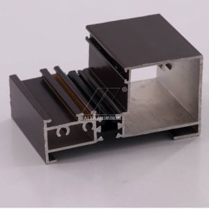 China Wood Grain Aluminum Extrusion Profiles , Aluminium Door Frame T5 High Precision on sale