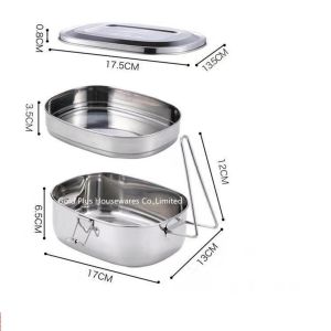 Child 900ML 2 Layers Thermal 304# Metal Tiffin Bento Box