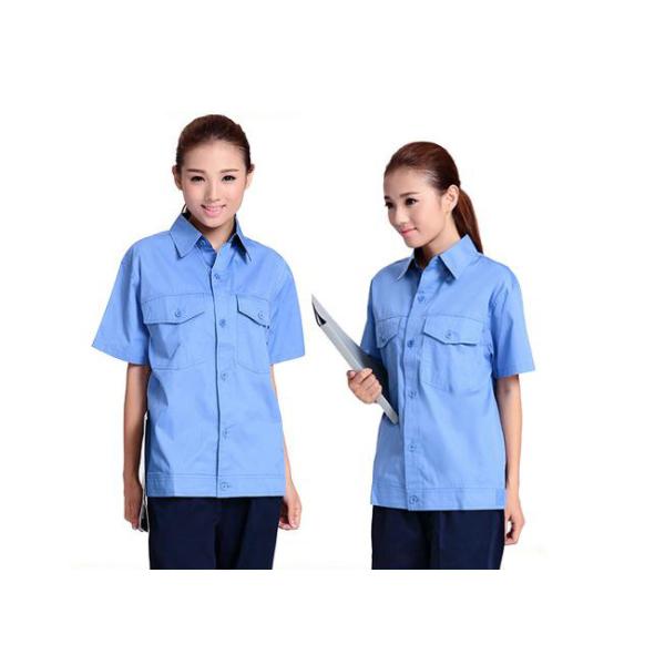 Comfortable Industrial Work Uniforms , Custom Work Uniform Shirts With Short Sleeve