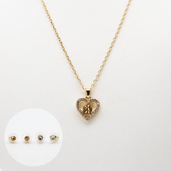 14K Gold Plated Bling Diamond Small Heart Shape Love Forever Necklace For Mom