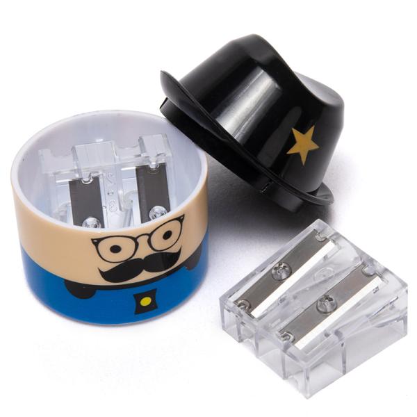 Child Safe Beard Man Cartoon Pencil Sharpener Anti Swallow