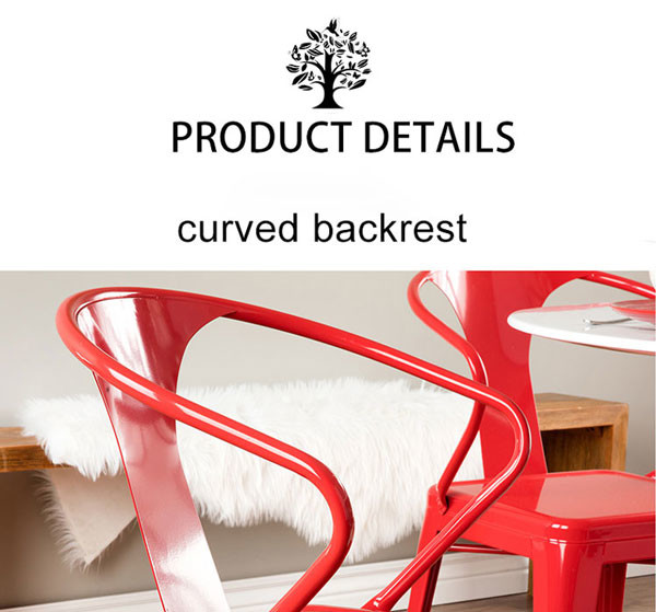 Cold Rolled Steel Metal Dining Chair Stackable Breathable Powder Coating
