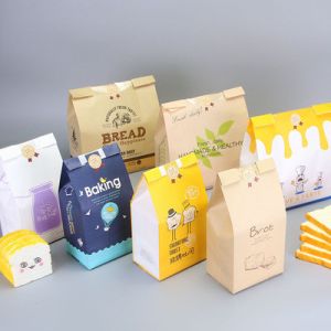 Greaseproof 40gsm-150gsm Takeaway Paper Bags For Food Packaging