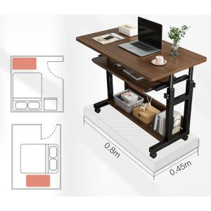 Modern Boss Study Wooden Mobile Computer Desk with Lift Top and Manual Height