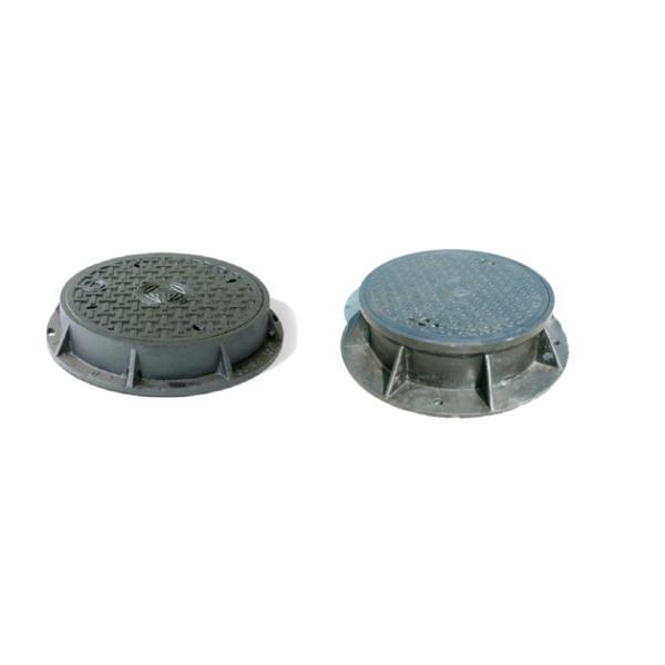 Black Bitumen Coated Cast Iron Manhole Cover Metal Double Seal Customized Logo