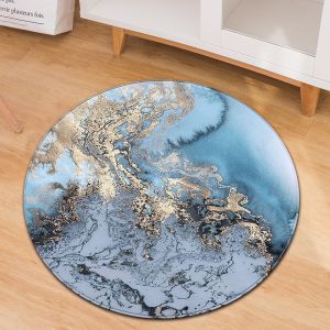 Living Room Circular Entryway Rugs Marble Pattern Office Desk Chair Mat