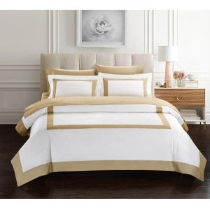 Star Hotel Plain White Luxury Comforter Quilt Cover Bedding Sets made of Cotton