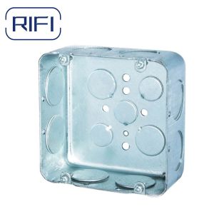 Galvanized Steel 2 Gang Metal Switch Box Square Electrical Junction Box