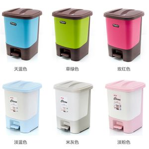 Pedal Green Barrel B And Q Airtight Dustbin With Cover