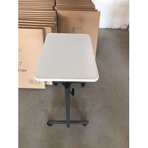 White Patients Hospital Bed Tray Table With Wheels Over Bed Table
