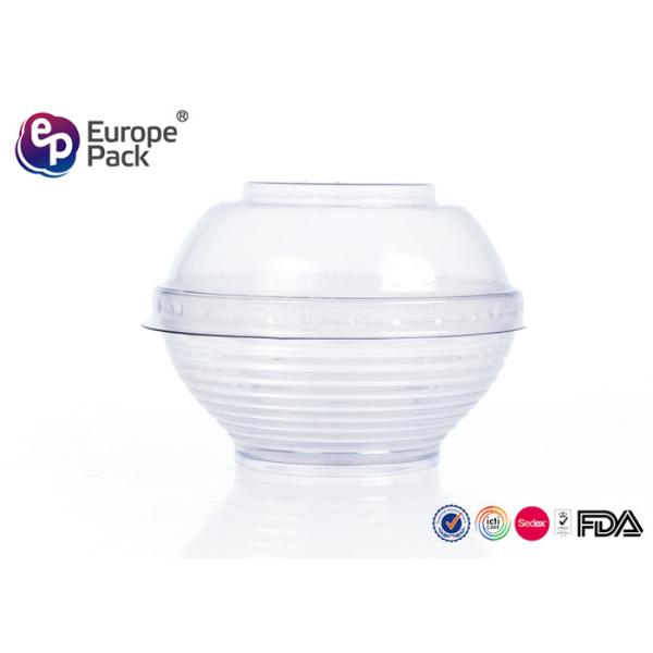 Buy Dessert Clear Plastic Salad Bowls With Lids Disposable Serving Bowls at wholesale prices