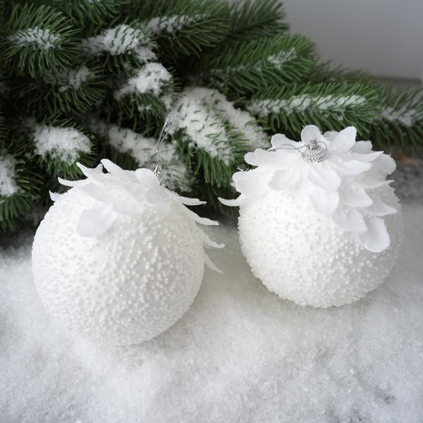 White Petal Christmas Ball Christmas Atmosphere Decoration