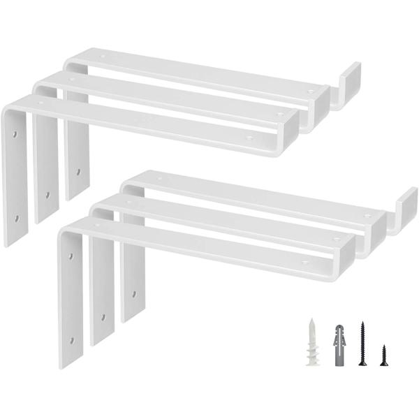 Garage and Kitchen Floating Shelves Hardware Heavy Duty Black Metal Brackets with Lip