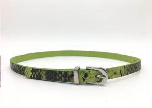 China Green Zinc Alloy Buckle Women'S Fashion Snake Leather Belt on sale
