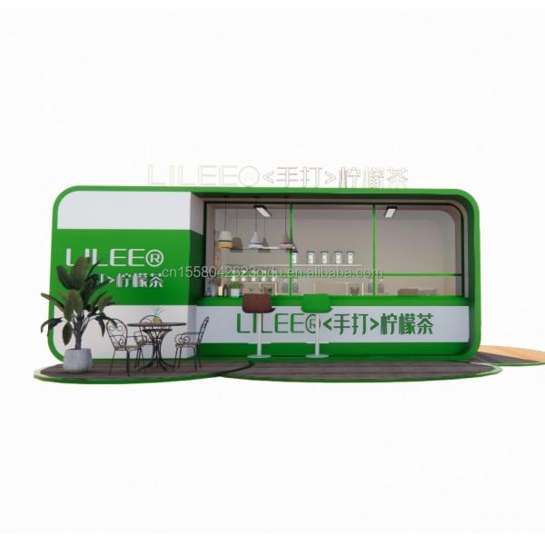 Modular Prefab Shipping Container Restaurant 20ft Coffee Bar with Galvanized