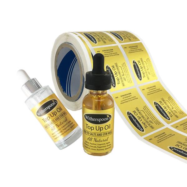 Buy Perfume Glass Bottle Custom Sticker Cosmetic Adhesive Gold Foil Customized at wholesale prices