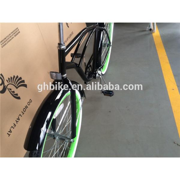 Green Aluminum Alloy Rim 26inch Cruiser Bike with Steel Fork Material and Green Color