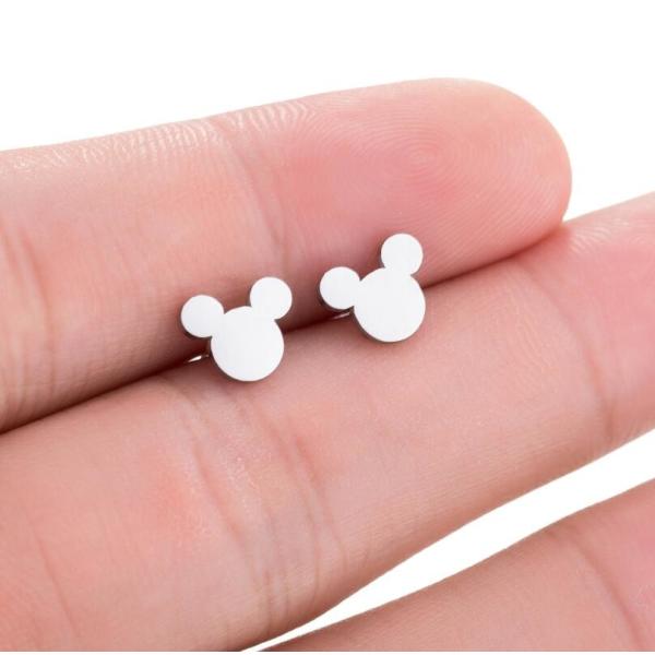 New Fashion Cute Mickey Earrings Black Children Kids Jewelry Cartoon Mouse Animal Stud Earrings