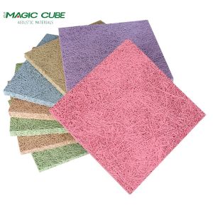 Natural Pure Cementitious 1mm fiber Width Wood Wool Acoustic Panel