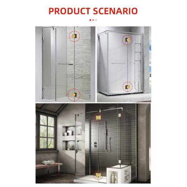 Acrylic Tray 180 Degree Gold Shower Hinge for Double Side Glass to Glass Benefit