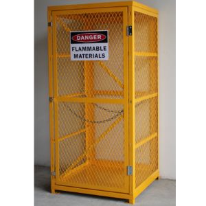 Manual Single Door Oxygen Cylinder Storage Cabinets 14 GA Steel Roof Material