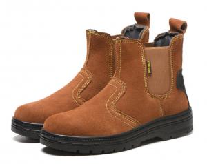 Quality Electric Welding Welder'S Leather Steel Toe Cap Safety Shoe Anti Smashing Wear Resistant Waterproof for sale