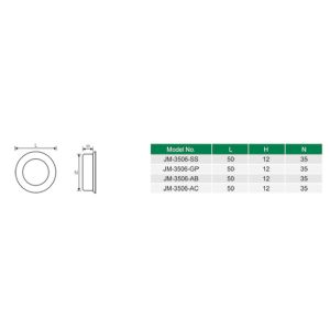 Furniture hardware decoration cabinet knob stainless steel handle cover 50mm.