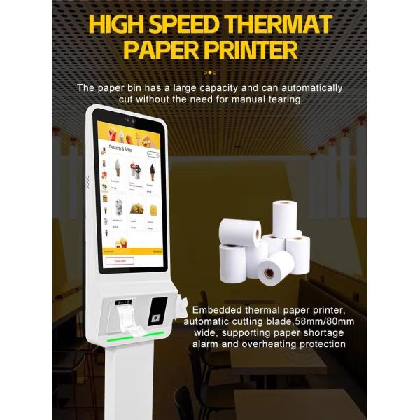 21.5" 24" 27" 32" Self Service Payment Kiosk Max Resolution 1920*1080 Digital Restaurant Menu Display