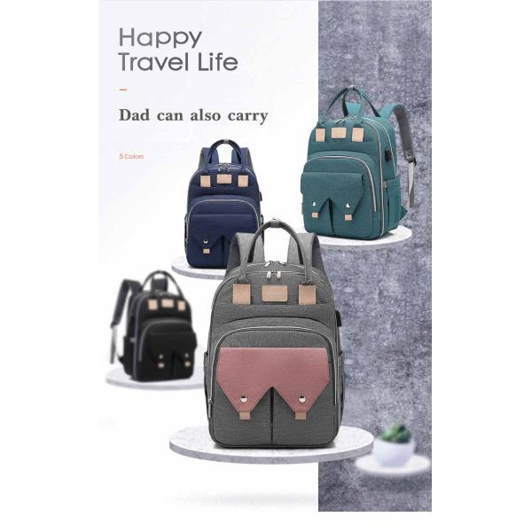 Large Capacity Mom Baby Bag Multi-function Waterproof Outdoor Travel Diaper Bag With USB Charging For Baby Care