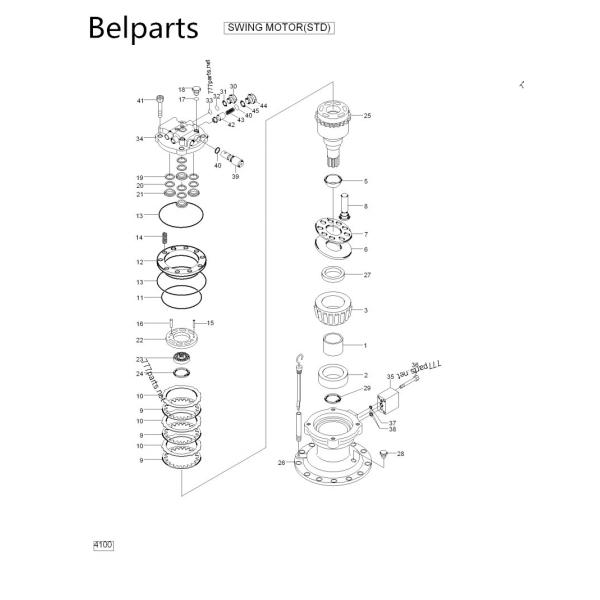 31N7-10130 Excavator Parts Swing Motor For R250LC-7 R275-9 Hyundai Excavator