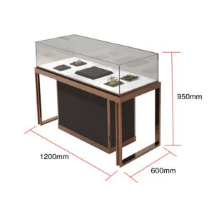 China Brown + Mirror Rose Gold Jewelry Display Cases , Diamond Jewelers on sale