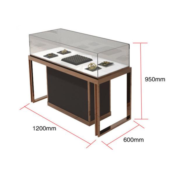 Buy Brown + Mirror Rose Gold Jewelry Display Cases , Diamond Jewelers at wholesale prices