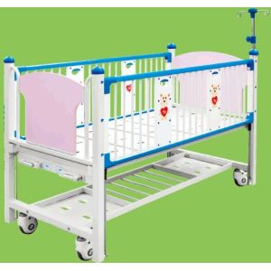 Deluxe Children Pediatric Adjustable Hospital Bed High Rail Powder Coated Steel