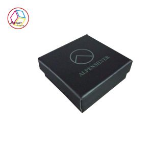Silver Foil Matte Varnish Black Jewelry Box With EVA Insert