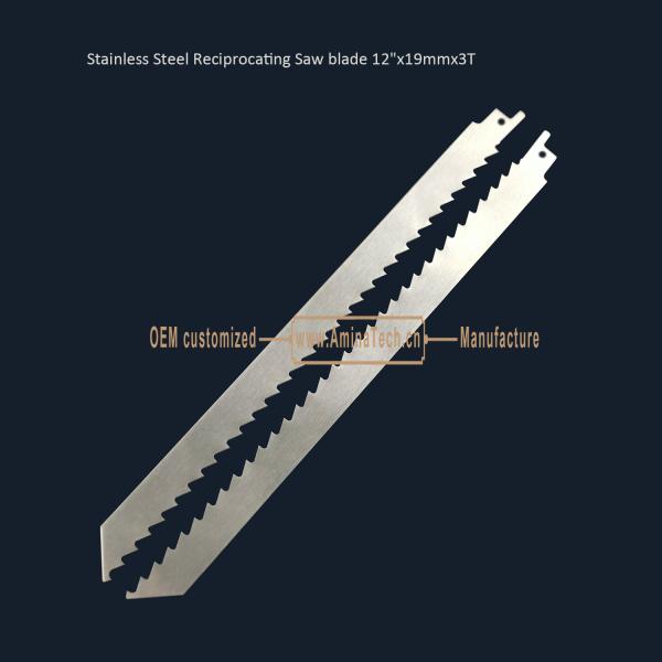 Stainless Steel Reciprocating Saw blade 12"x19mmx3T,Cutting Wood,Frozen Meat,Bones