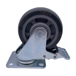 China Polyurethane Swivel Plate Caster Wheel with Locking 100mm on sale