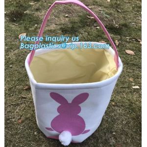 Rabbit canvas basket, Promotion Custom logo slogan Cheap Shopping 8oz 10oz
