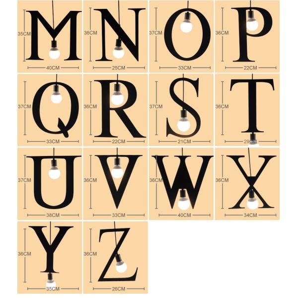 Nordic Pendant Lights Letter Light Decorative A to Z Alphabet Living Room Hotel Loft Pendant Lamp(WH-VP-184)